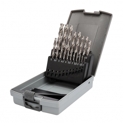 Набор сверл по металлу H-Tools 1-10мм 19шт HSS-G 135° DIN338 214214HTRO
